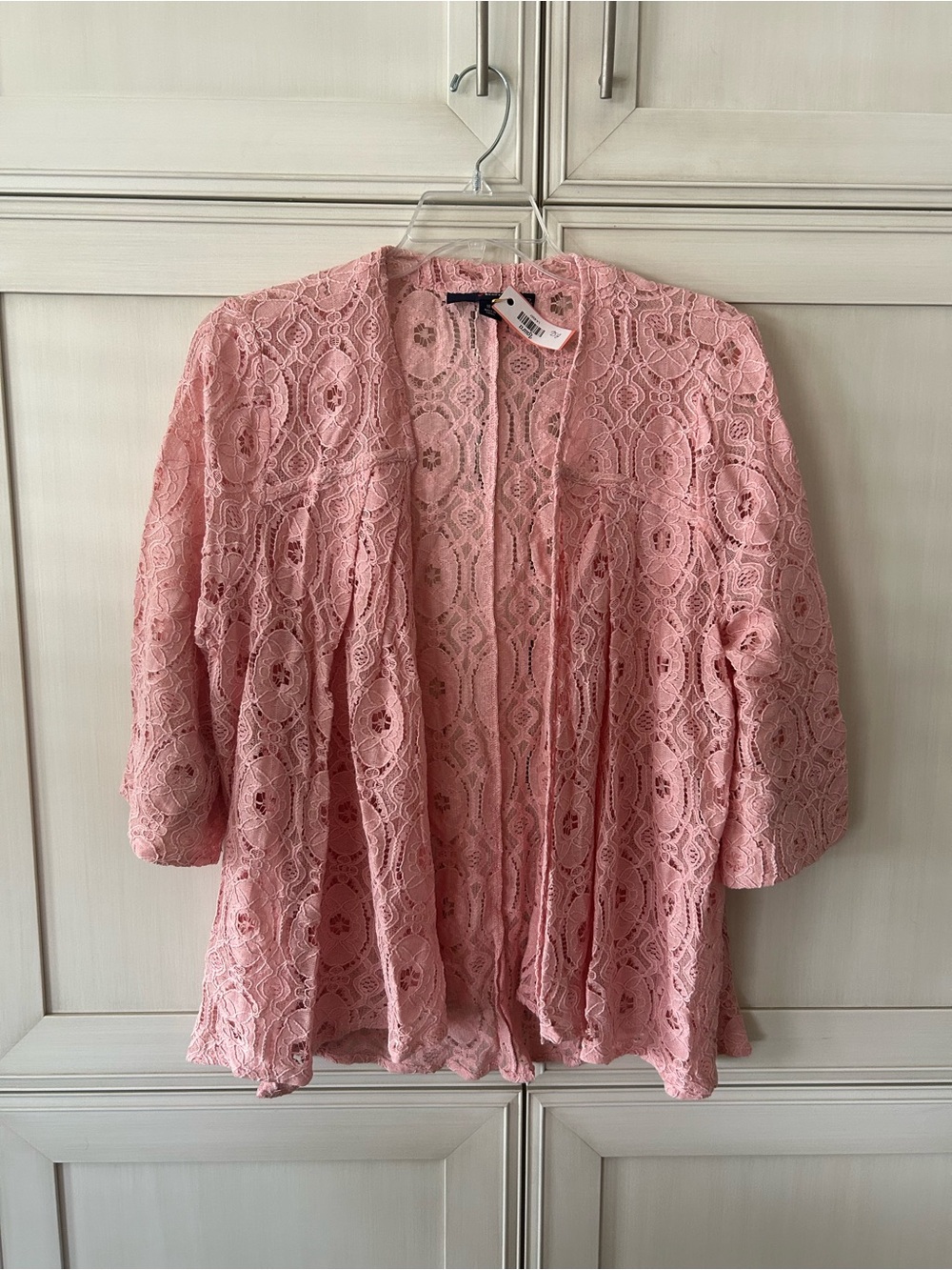 Denim 24/7 Pink Eyelet Kimono Cardigan